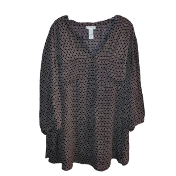 Catherines Women’s Black Blouse | size 3X | Boho Chic | Bohemian - Picture 1 of 12